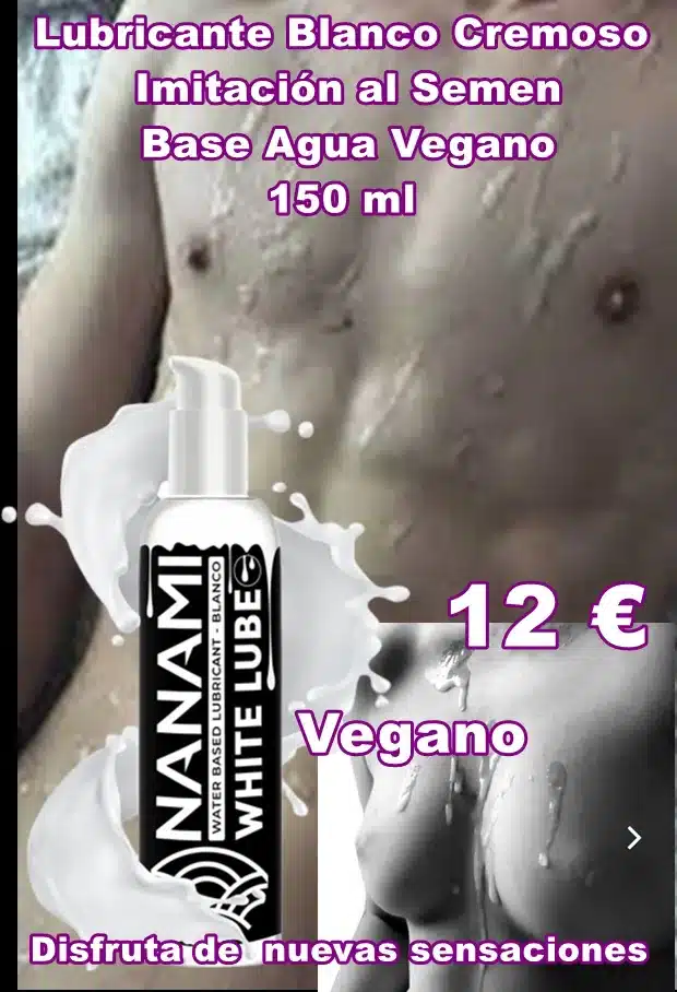 ¿Te habíamos dicho antes que en Nanami solo pensamos en el placer y el disfrute más realista posible? Da la bienvenida a tu marca de lubricantes favorita a un lubricante fuera de serie. Este lubricante blanco con textura cremosa es la simulación casi perfecta (por no decir perfecta al 100%) al semen. Y cuando te decimos que es casi perfecta, es que lo es: Textura: una textura gruesa y cremosa, espesa pero líquida al mismo tiempo, igual que el semen real. Color: un color blanco semi-transparente que, con el paso de los segundos, y al estar en contacto con la piel, se vuelve translúcido. Creerás que es semen real. Nanami White Lube es el lubricante que necesitas si deseas que tus noches (o mañanas, o tardes, o medios días…) se llenen de sensaciones realistas y de lo más placenteras. Disfruta al máximo de la masturbación añadiendo realismo con este lubricante blanco, o utilízalo con tu pareja para añadir ese toque extra se sensualidad que siempre vamos buscando. Nanami White Lube es un gel a base de agua que añade una experiencia erótica debido al color blanco natural del gel. El color blanco simula el esperma de una manera realista. El lubricante blanco a base de agua se extiende fácilmente sobre la piel y asegura una sensación intensa y erótica. ¿Como funciona? Aplica la cantidad deseada de lubricante en las partes del cuerpo que quieras y extiéndelo sobre la piel. La fórmula a base de agua le da al producto una textura ligera y fácil de esparcir, neutra para la piel. Este lubricante crea una sensación suave y confortable durante su uso. Gracias a su fórmula será absorbido en gran medida por la piel con el tiempo, pudiendo aplicar lubricante adicional durante el uso para garantizar un deslizamiento placentero y continuo. Al igual que sus hermanos, este lubricante a base de agua es suave y sedoso, respetuoso con tu piel y apto con látex. Pero no solo eso, sino que, cuando termines de utilizar a Nanami White Lube, podrás observar cómo te ha hidratado la piel, dejándola sedosa y especialmente brillante. Características: 150 ml Imitación al semen hiper realista No daña el Ph natural de la piel Base de agua Textura cremosa Vegano Lubricante de color blanco Apto con preservativos de látex Respetuoso con la piel Hidratante Ingredientes: Aqua, Propylene Glycol, Glycerin, Hydroxyethylcellulose, Citric Acid, Sodium Cetearyl Sulfate, Potassium Sorbate, Sodium Benzoate.
