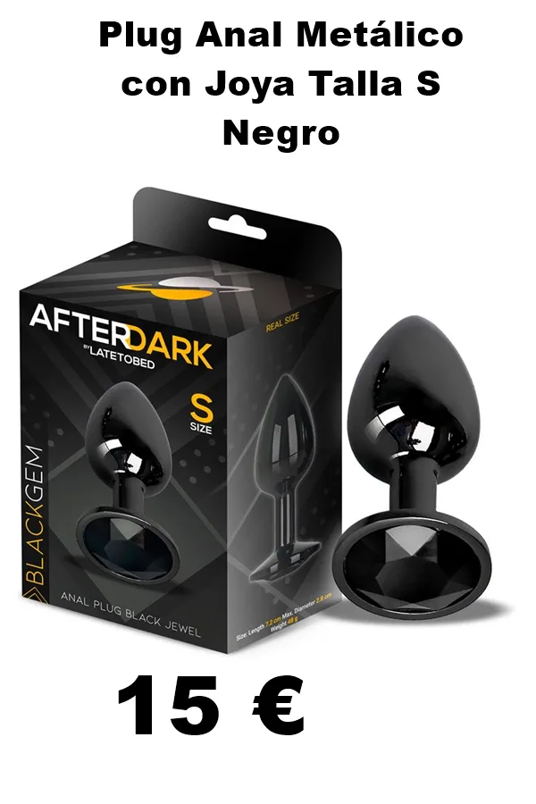 Plug Anal Metálico con Joya Talla S Negro