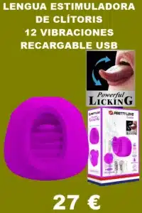 LENGUA ESTIMULADORA CLÍTORIS 12 VIBRACIONES USB