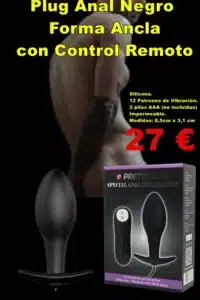 Plug Anal Negro Forma Ancla con Control Remoto
