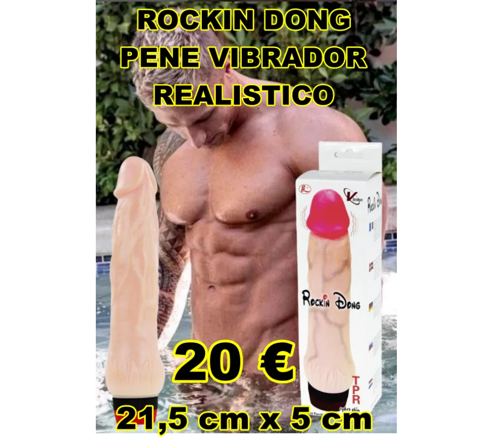 ROCKIN DONG PENE VIBRADOR REALISTICO 21,5 X 5 CM