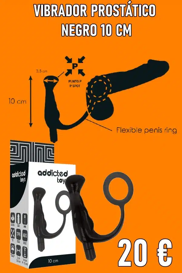 VIBRADOR PROSTÁTICO NEGRO 10 CM