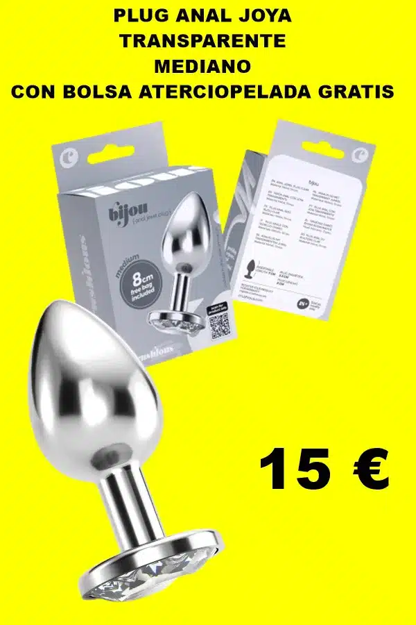 PLUG ANAL JOYA BIJOU TRANSPARENTE MEDIANO CRUSHIOUS CON BOLSA ATERCIOPELADA GRATIS