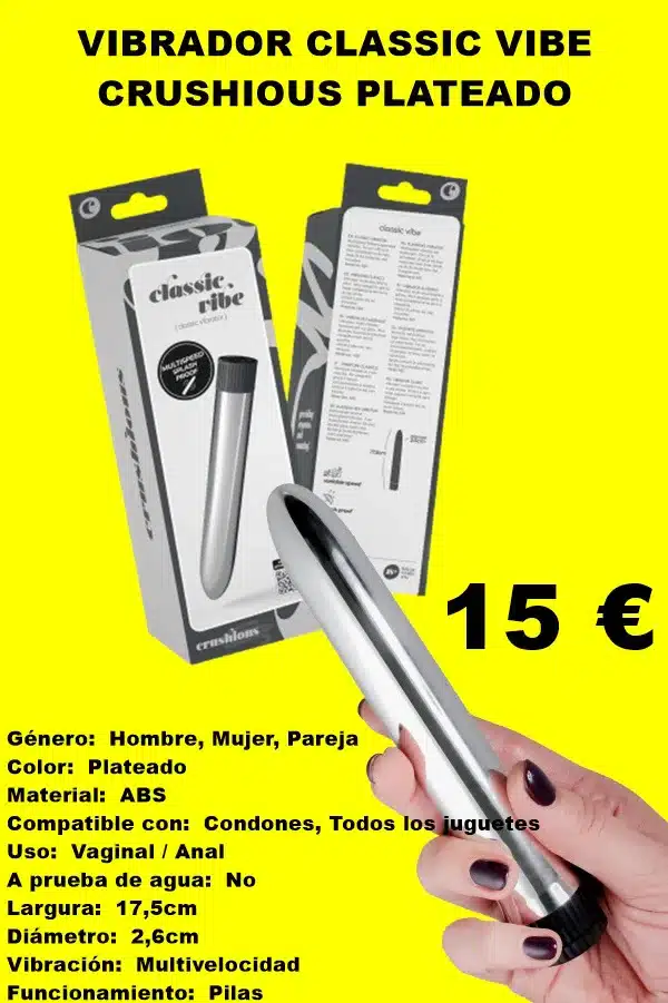 VIBRADOR CLASSIC VIBE CRUSHIOUS PLATEADO