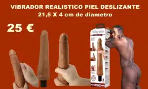 VIBRADOR REALISTICO PIEL DESLIZANTE 21,5 X 4 cm