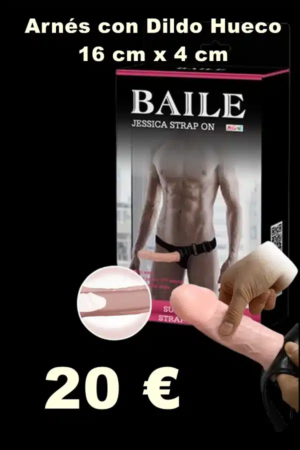 Arnés con Dildo Hueco 16 cm