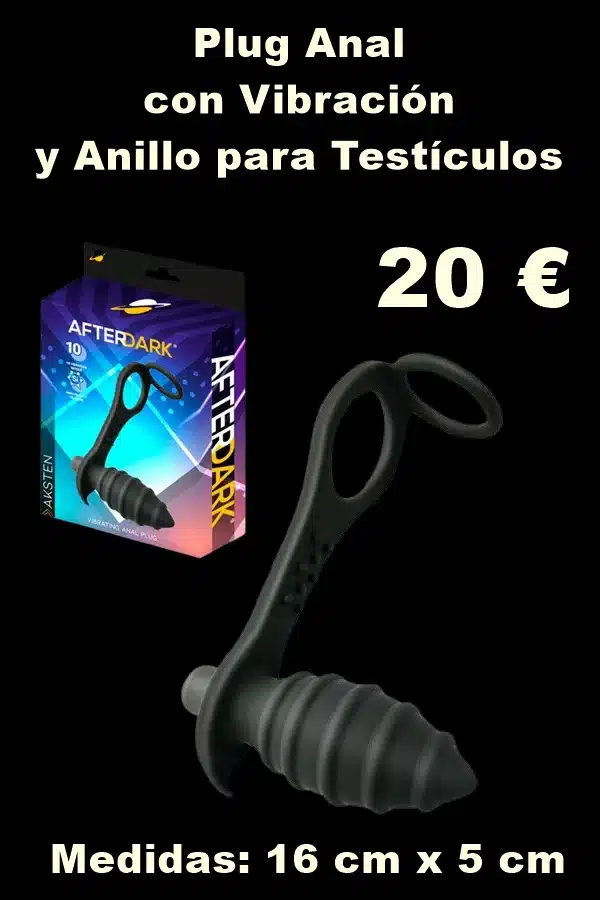 Plug Anal con Vibración y Anillo para Testículos