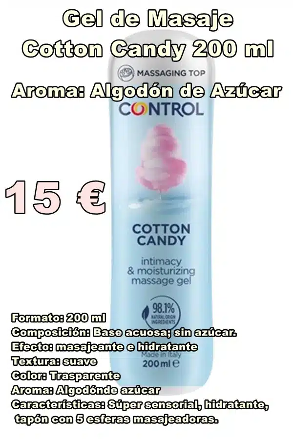 Gel de masaje aroma algodón de azúcar