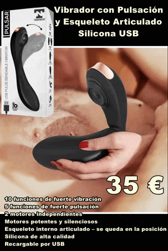 Vibrador con Pulsación y Esqueleto Articulado Silicona USB
