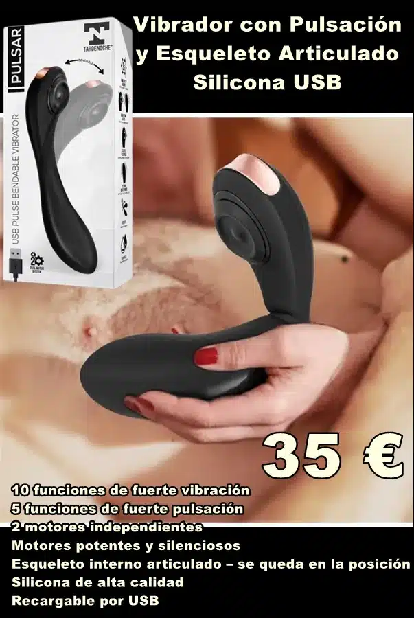 Vibrador con Pulsación y Esqueleto Articulado Silicona USB