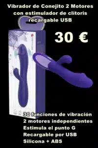 Vibrador de Conejito 2 Motores con estimulador de clítoris recargable USB