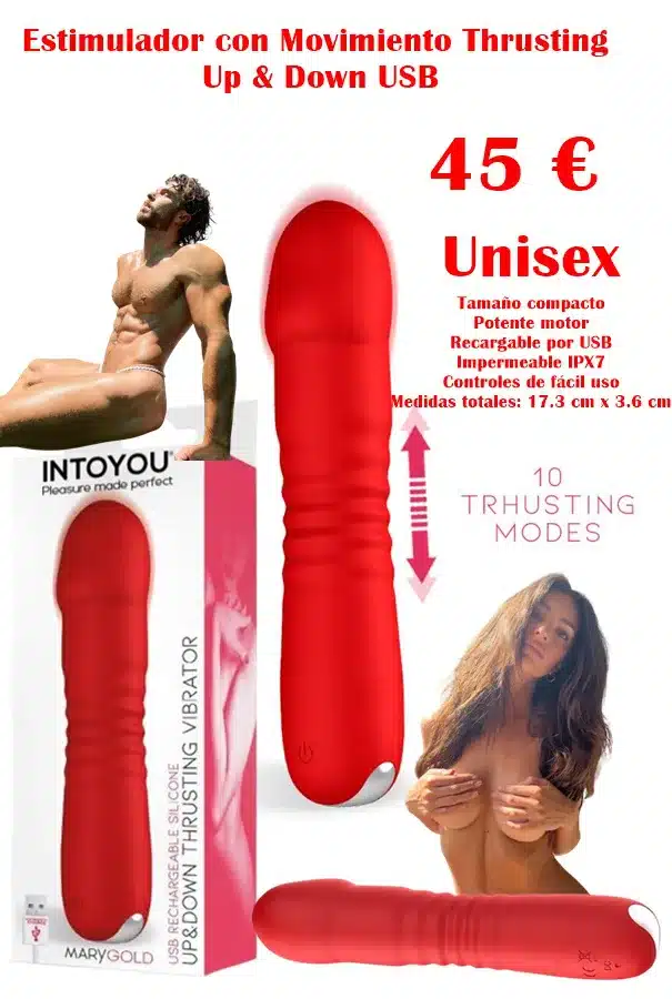 Estimulador con Movimiento Thrusting Up & Down USB Silicona