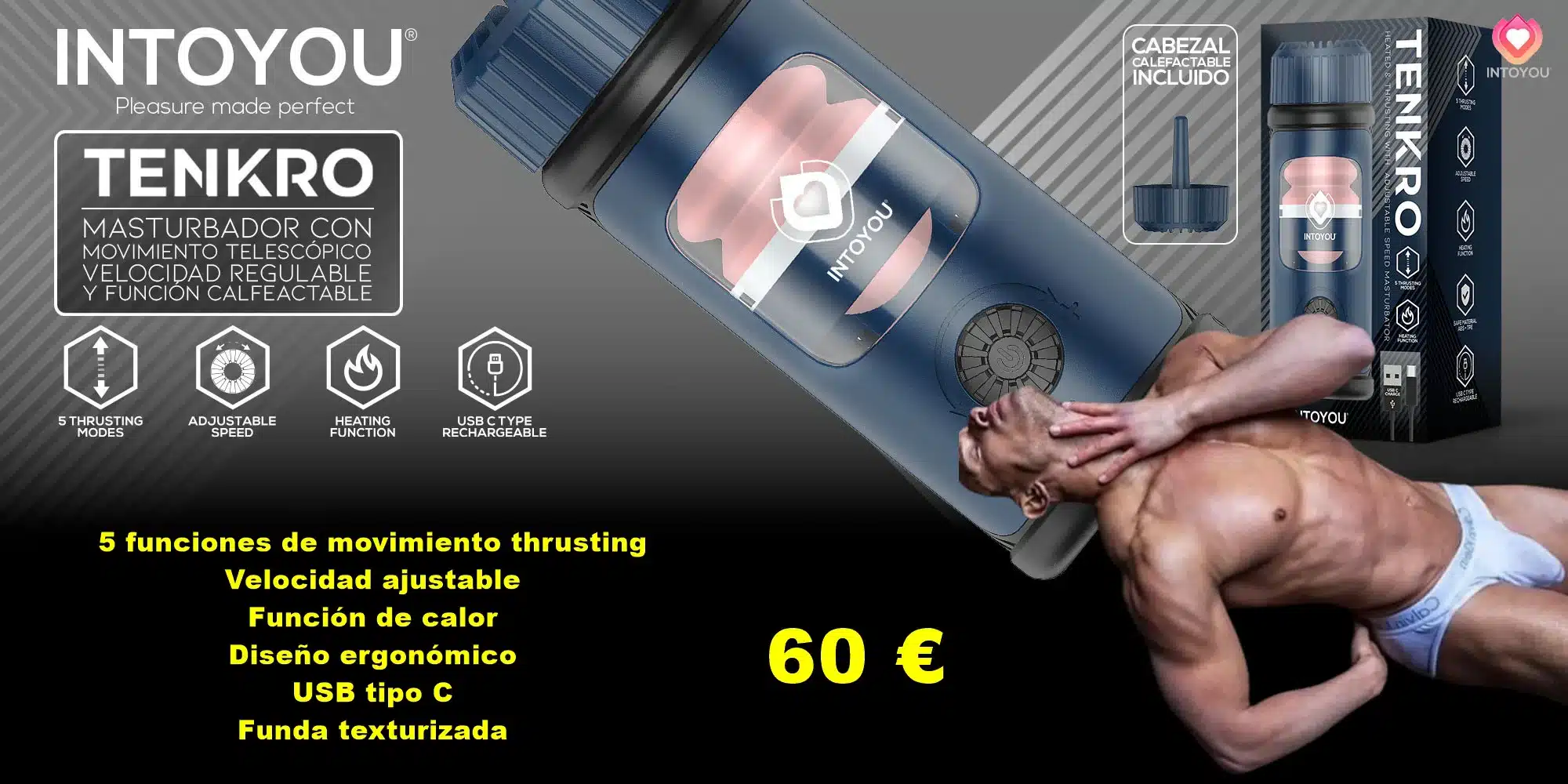 MASTURBADOR CON MOVIMIENTO TELESCOPICO