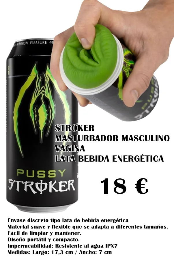 STROKER MASTURBADOR MASCULINO VAGINA LATA BEBIDA ENERGÉTICA