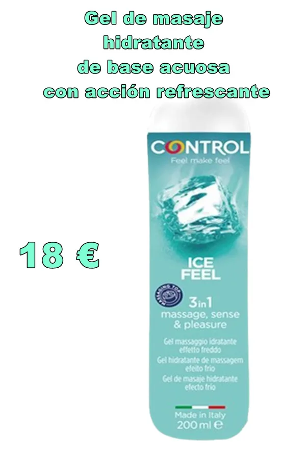 Gel de masaje hidratante de base acuosa con acción refrescante