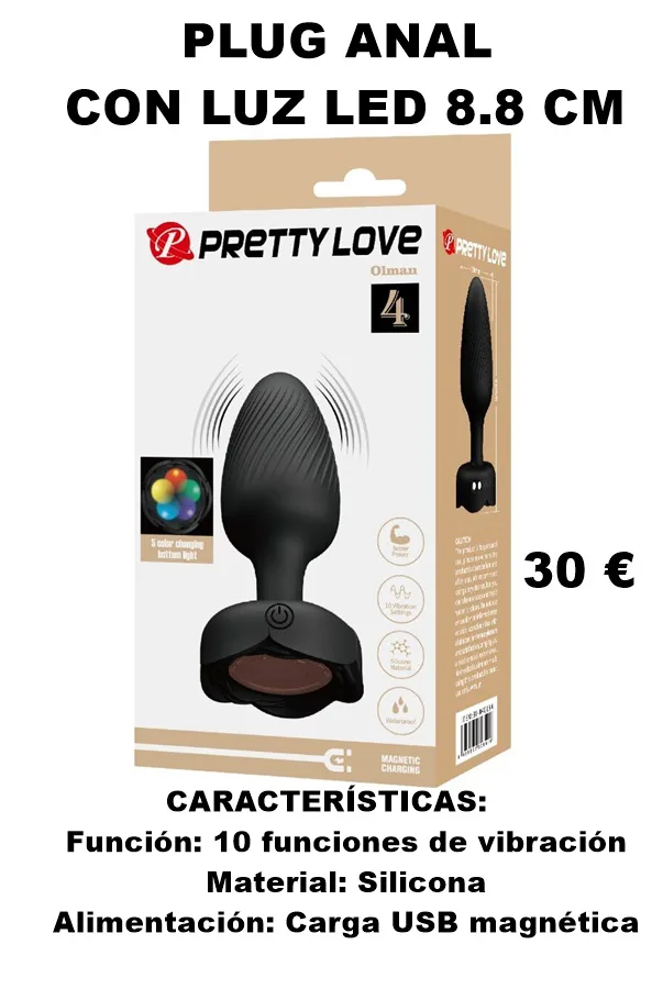 PLUG ANAL con luz led 8.8 cm