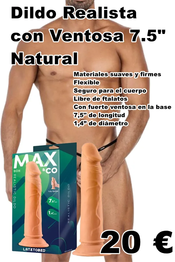 Dildo Realista con Ventosa 7.5" Natural