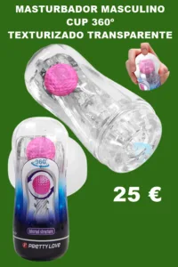 MASTURBADOR CUP 360º TEXTURIZADO TRANSPARENTE
