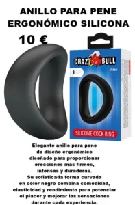 ANILLO PARA PENE ERGONÓMICO SILICONA NEGRO