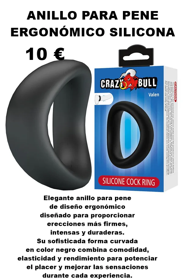 ANILLO PARA PENE ERGONÓMICO SILICONA NEGRO