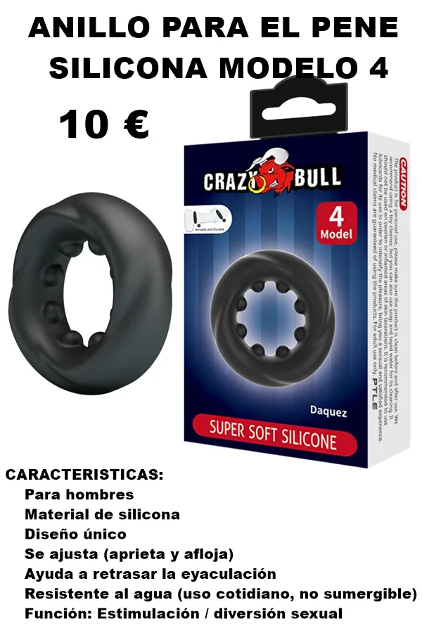 ANILLO SILICONA MODELO 4 PARA EL PENE