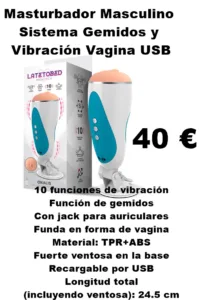 Masturbador Sistema Gemidos y Vibración Vagina USB