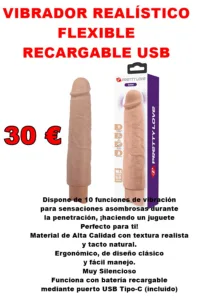 Vibrador realista recargable usb flexible